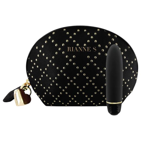 Rianne Essentials Classique Stud - silikonový vibrační rtěnka (černá)