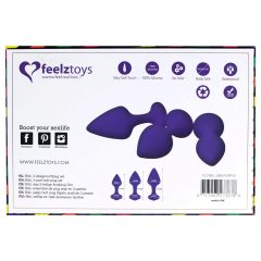   FEELZTOYS Bibi - sada análních kolíků - fialová (3 kusy)
