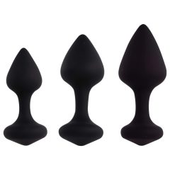 FEELZTOYS Bibi - sada análních kolíků - černá (3 kusy)