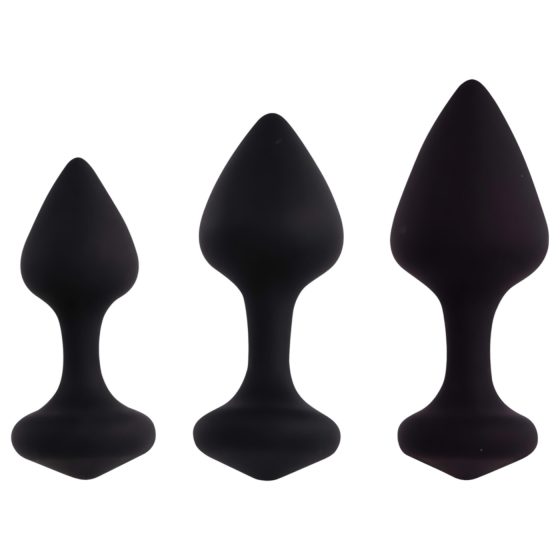 FEELZTOYS Bibi - sada análních kolíků - černá (3 kusy)