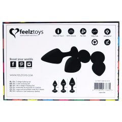 FEELZTOYS Bibi - sada análních kolíků - černá (3 kusy)