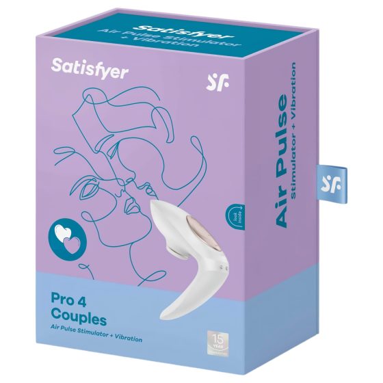 Satisfyer Pro 4 Couples - dobíjecí stimulátor pro páry s tlakovými vlnami (bílý)