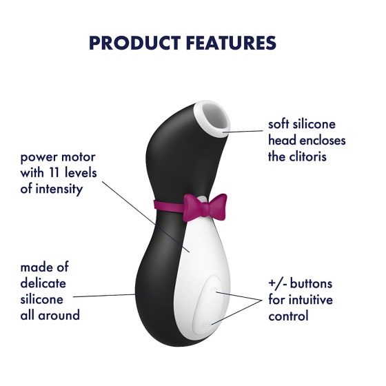 Satisfyer Penguin - akumulátorový, vodotěsný stimulátor klitorisu (černobílý)