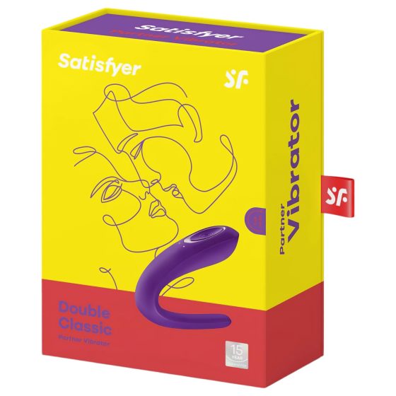 Satisfyer Double Classic - vodotěsný, nabíjecí párový vibrátor (fialový)