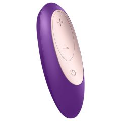   Satisfyer Double Plus Remote - rádiový, akumulátorový párový vibrátor (fialový)