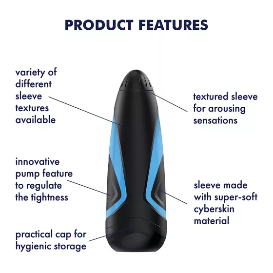 Satisfyer Men One - masturbátor s vakuovým efektem - modro-černý