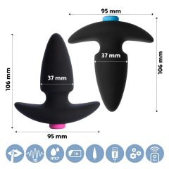   FEELZTOYS Funkybutts - Sada bezdrátových análních vibrátorů s akumulátorem (černá)