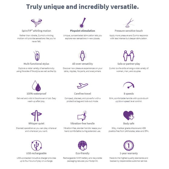 Zumio Soft - vibrační stimulátor klitorisu - akumulátor - fialový