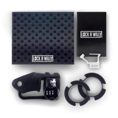   LOCK A WILLY - silikonová klec na penis se zámkem (černá)