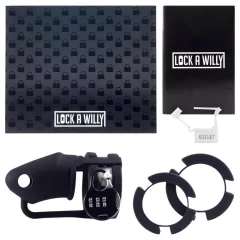   LOCK A WILLY - silikonový penisový klec s zámkem - černý