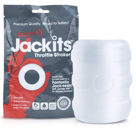Screaming Jackits - masturbátor, erekční kroužek a protažení (průhledný)