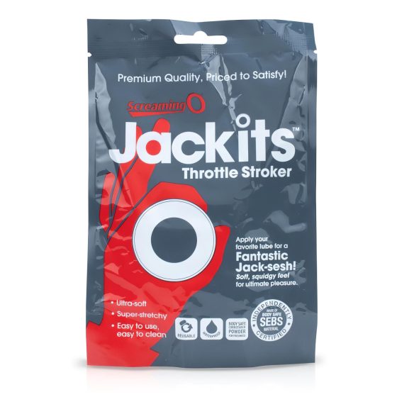 Screaming Jackits - masturbátor, erekční kroužek a protažení (průhledný)