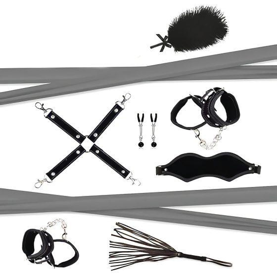 RS Soiree Kinky Me Softly – BDSM sada na bondage - černá (7 dílů)