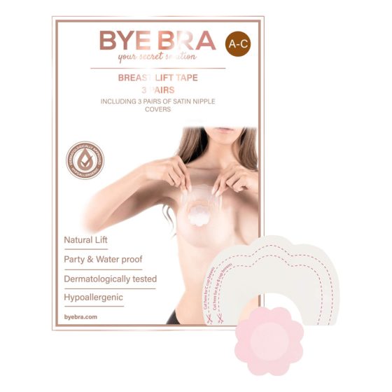 / Bye Bra A-C - neviditelná náplast na zvednutí prsou - růžová (3 páry)