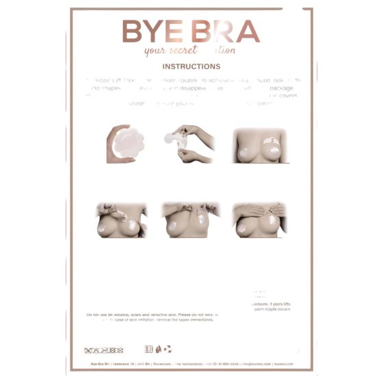 / Bye Bra A-C - neviditelná náplast na prsa - růžová (3 páry)