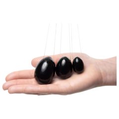   La Gemmes Yoni - sada venušiných kuliček - černý obsidián (3 ks)