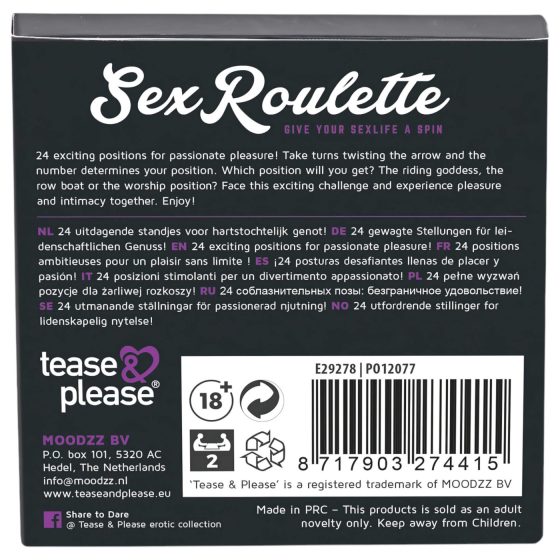 Sexuální ruleta Kámasútra - erotická společenská hra (v 10 jazycích)