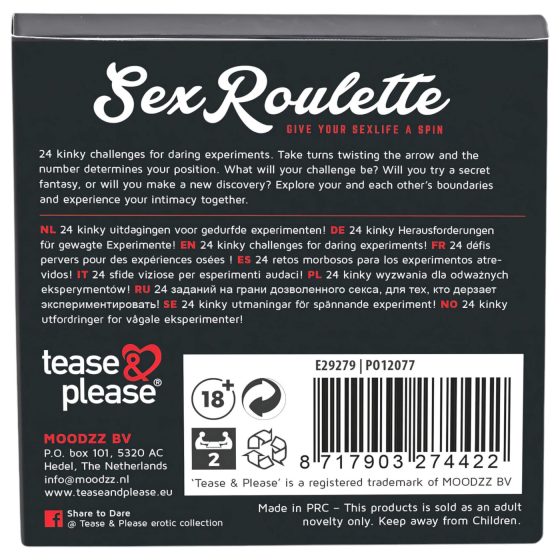 Sexuální ruleta Kinky - erotická společenská hra (v 10 jazycích)