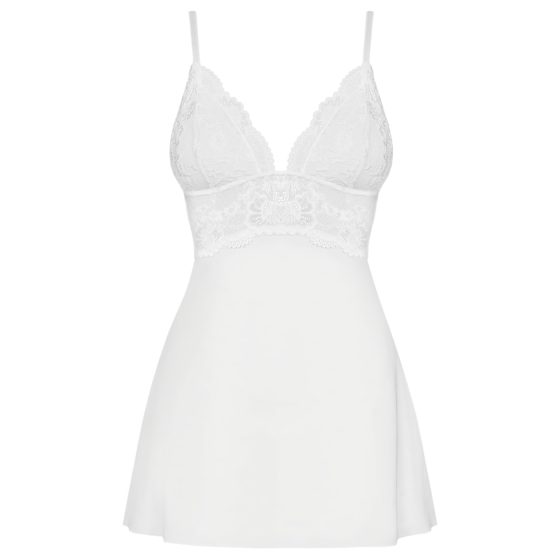 Obsessive 810-BAB-2 - krajkový babydoll a tanga (bílá)