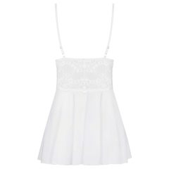 Obsessive 810-BAB-2 - krajkový babydoll a tanga (bílá)