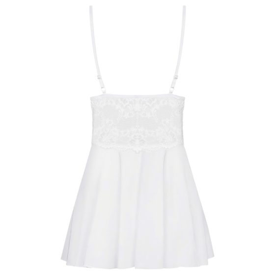 Obsessive 810-BAB-2 - krajkový babydoll a tanga (bílá)