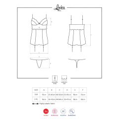   Obsessive Lovica - krajkový horní díl s podvazkovým pásem a tangy (červená)