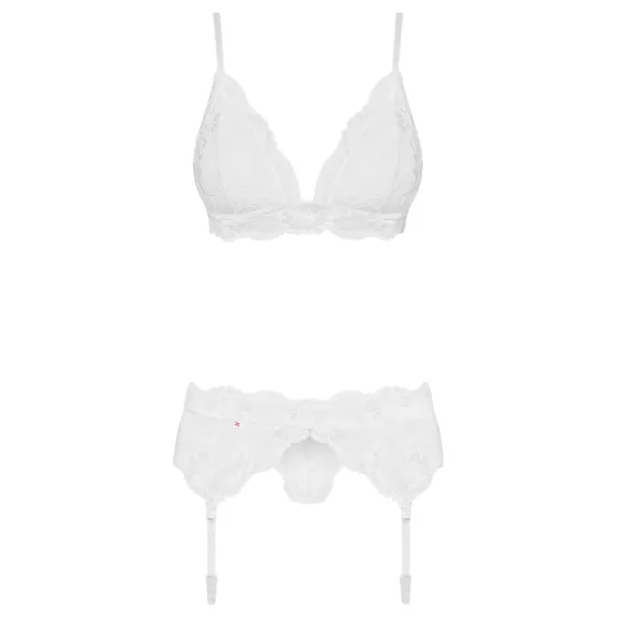 Obsessive - dámské krajkové prádlo set - bílá