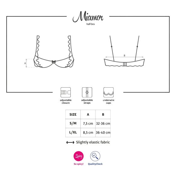 Obsessive Miamor - krajková podprsenka push-up (černá)
