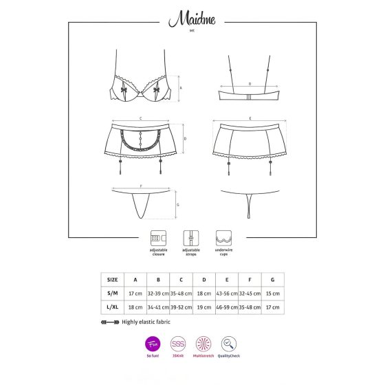 Obsessive Maidme - pokojská kostýmová sada (6 dílů)
