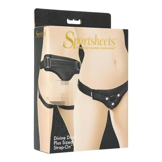 Sportsheets Plus Size - Dolní postroje pro připínací výrobky (černé)