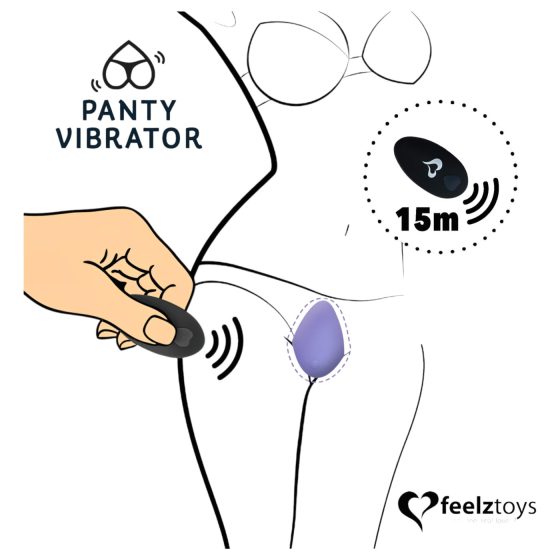 FEELZTOYS Kalhotky - nabíjecí, rádiový klitorální vibrátor (černý)