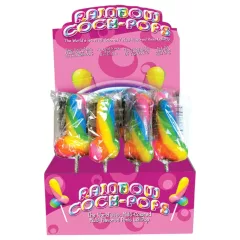   Rainbow Cock Pop - lízátko ve tvaru penisu - ovocná příchuť - 85g