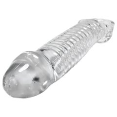 OXBALLS Muscle - vroubkovaný návlek na penis (průhledný)