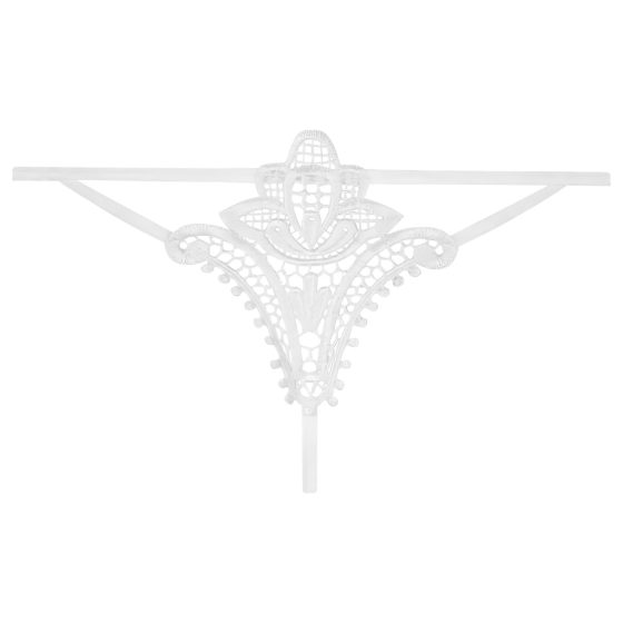 Obsessive - tanga s motivem tulipánu - bílá