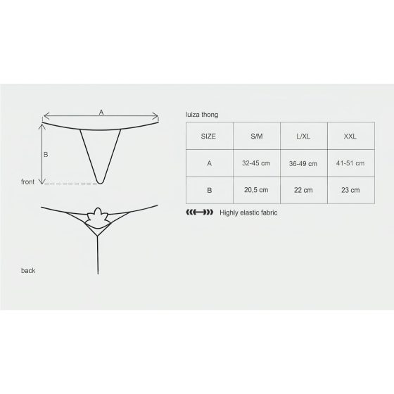 Obsessive - tanga s motivem tulipánu - bílá