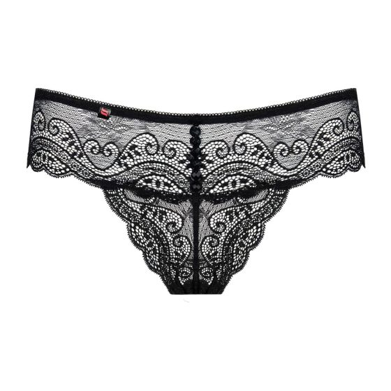 Obsessive Miamor - dámská krajková tanga s kamínky (černá)