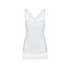   / Obsessive Miamor - bílá krajková noční košilka s krajkovými tangy (bílá)