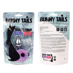   FEELZTOYS Bunny Tails - kovové anální dildo s králičími ocásky (stříbrno-fialové)