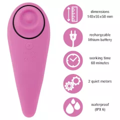 FeelzToys - vibrátor na klitoris 2v1 dobíjecí - růžový