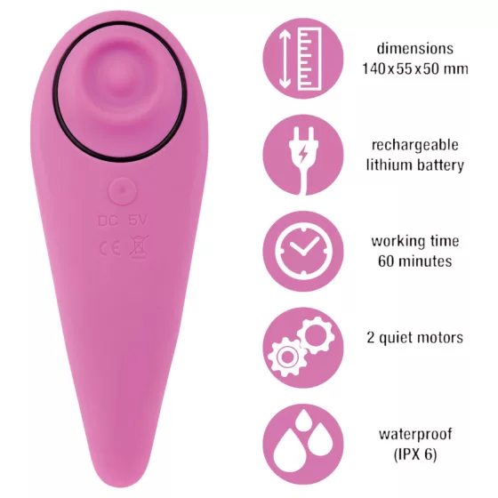FeelzToys - vibrátor na klitoris 2v1 dobíjecí - růžový