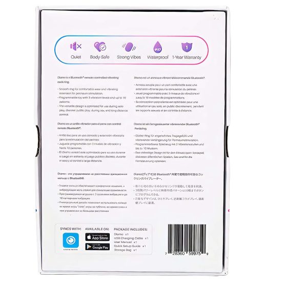 Lovense Diamo - vibrační erekční kroužek - chytrý - silikon - černý