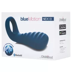   OHMIBOD Bluemotion Nex 3 - chytrý, vibrační erekční kroužek (modrý)