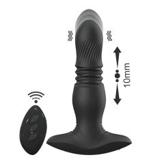   Aixiasia Roy - akumulátorový, rádiově řízený anální vibrátor (černý)