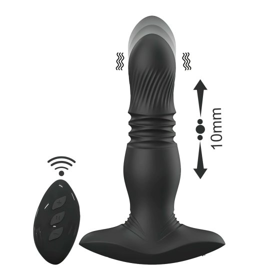 Aixiasia Roy - akumulátorový, rádiově řízený anální vibrátor (černý)