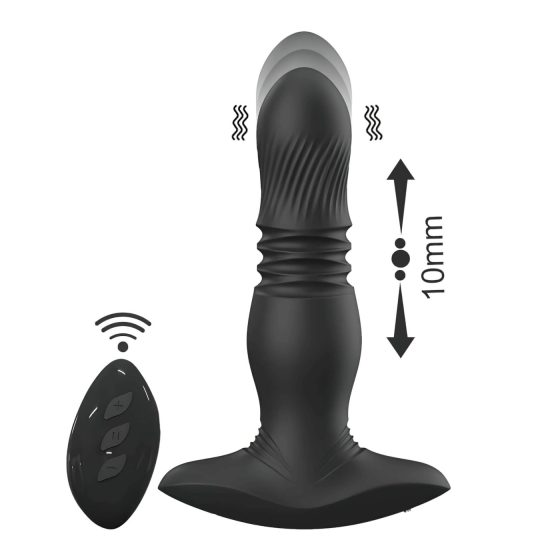 Aixiasia Roy - akumulátorový, rádiově řízený anální vibrátor (černý)