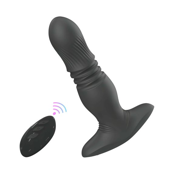 Aixiasia Roy - akumulátorový, rádiově řízený anální vibrátor (černý)