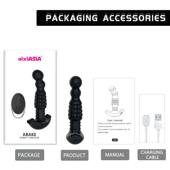 Aixiasia Abake - Rotující anální vibrátor (černý)