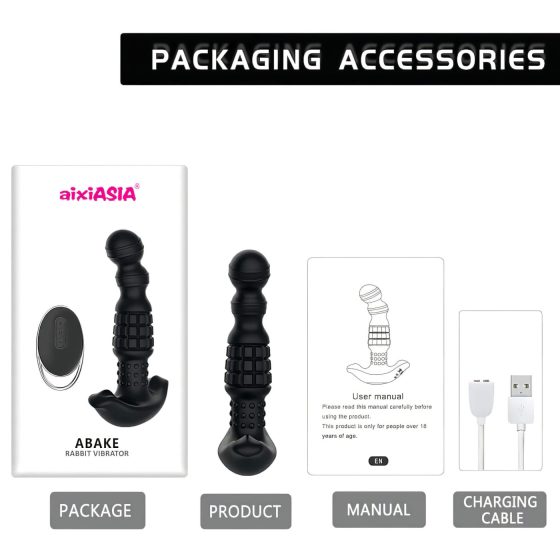 Aixiasia Abake - Rotující anální vibrátor (černý)