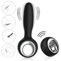   Aixiasia Dylon-Remote - akumulátorový, rádiový anální vibrátor (černý)