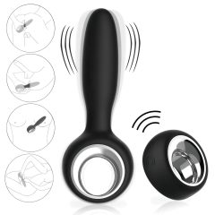   Aixiasia Dylon-Remote - akumulátorový, rádiový anální vibrátor (černý)
